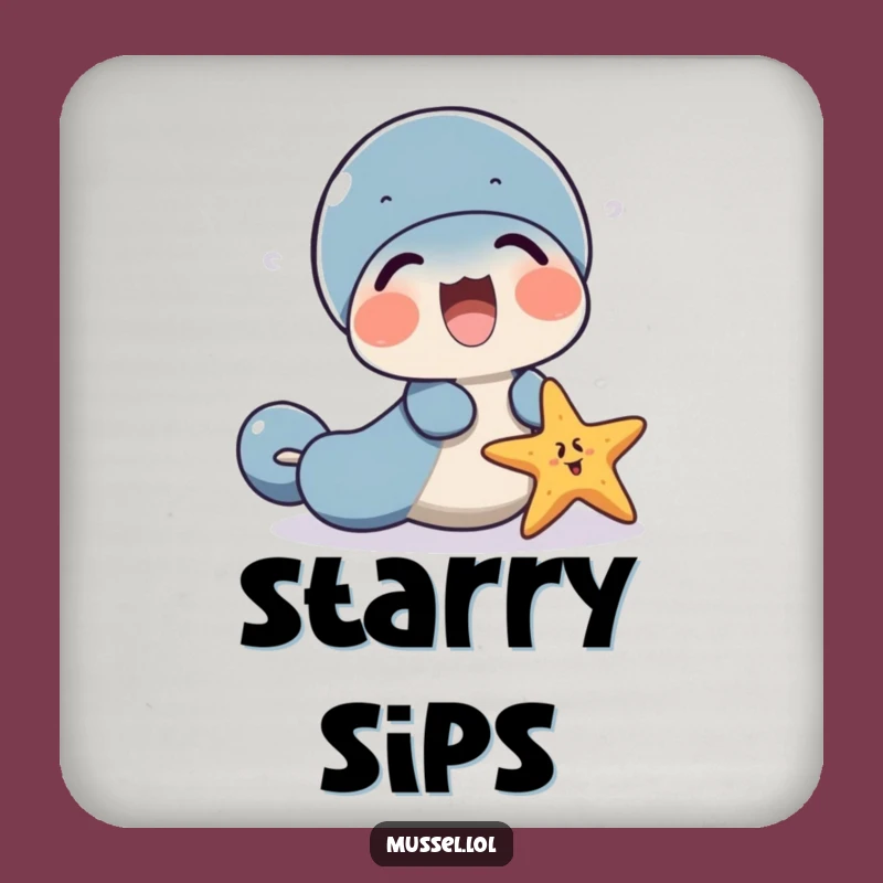 Funny Mussel Starfish Laugh Coaster: Protect Surfaces with Friendship