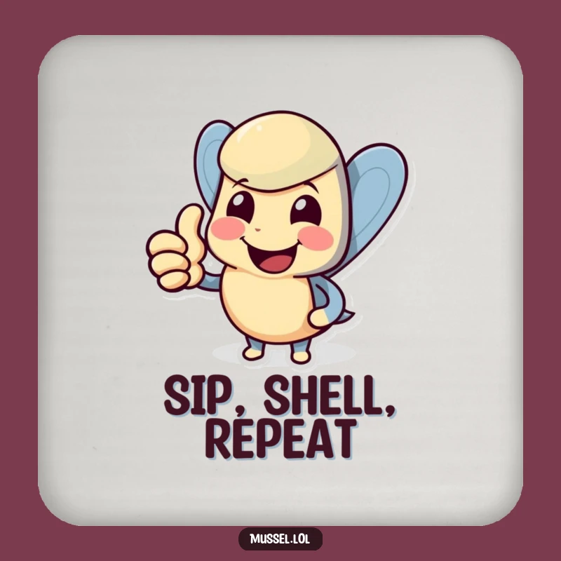 Funny Mussel Thumbs Up Coaster: Protect Surfaces with Humor Gift