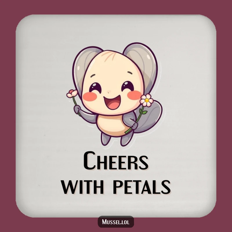 Funny Smiling Mussel Flower Coaster: Add Cheer to Your Drinks, Great Funny Gift!