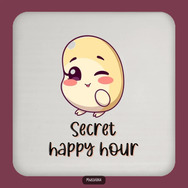 Funny Winking Mussel Coasters: Playful Character, Cheeky Wink, Surface Protection