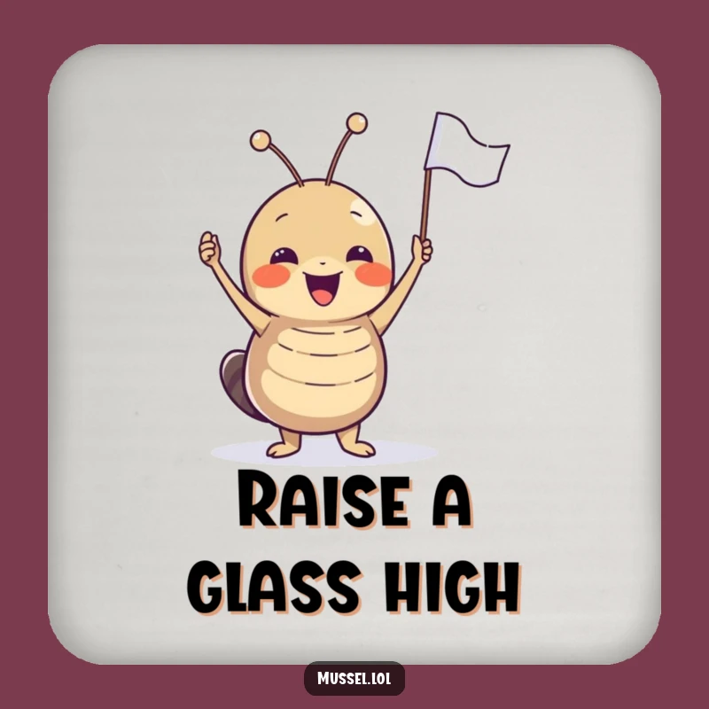 Funny Mussel Celebration Coasters: Protect Surfaces with Joyful Flag Art Gift