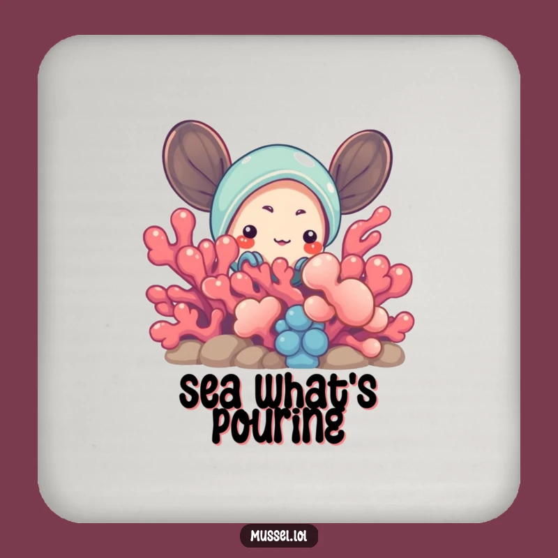 Funny Mussel Coaster: Curious Peek for Table Protection