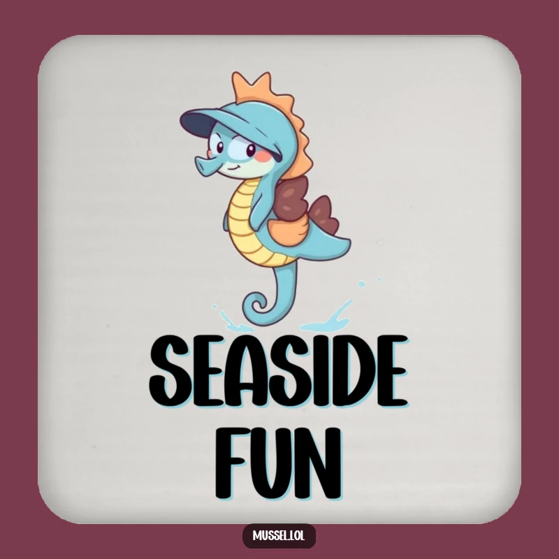 Funny Giggling Mussel Coasters: Protect Surfaces with Seahorse Ride Charm Gift