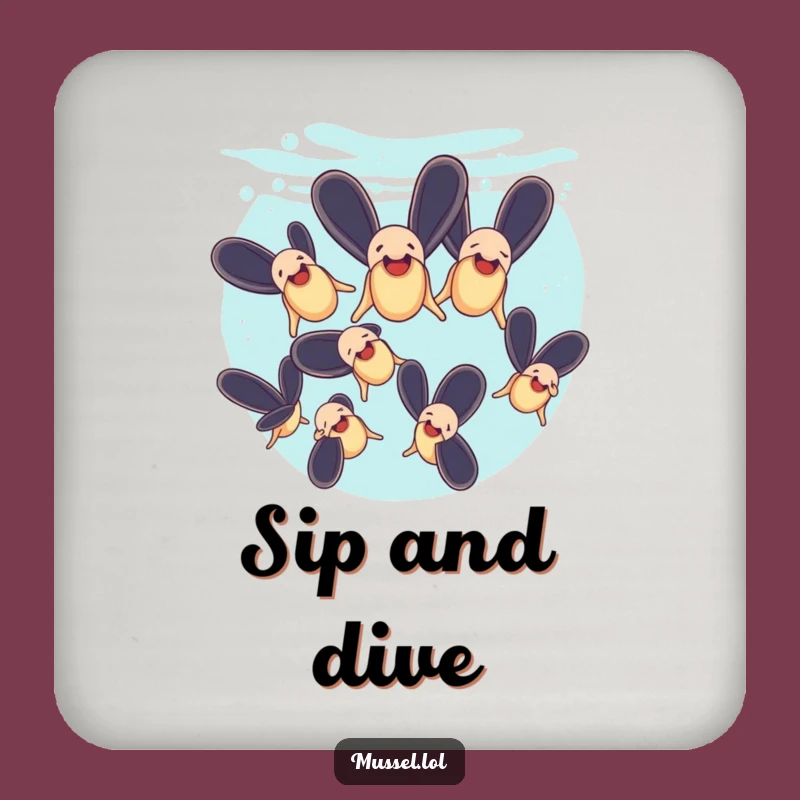 Funny Mussels Synchronized Swimming Coaster: Protect Surfaces with Aquatic Charm, Great Funny Gift!