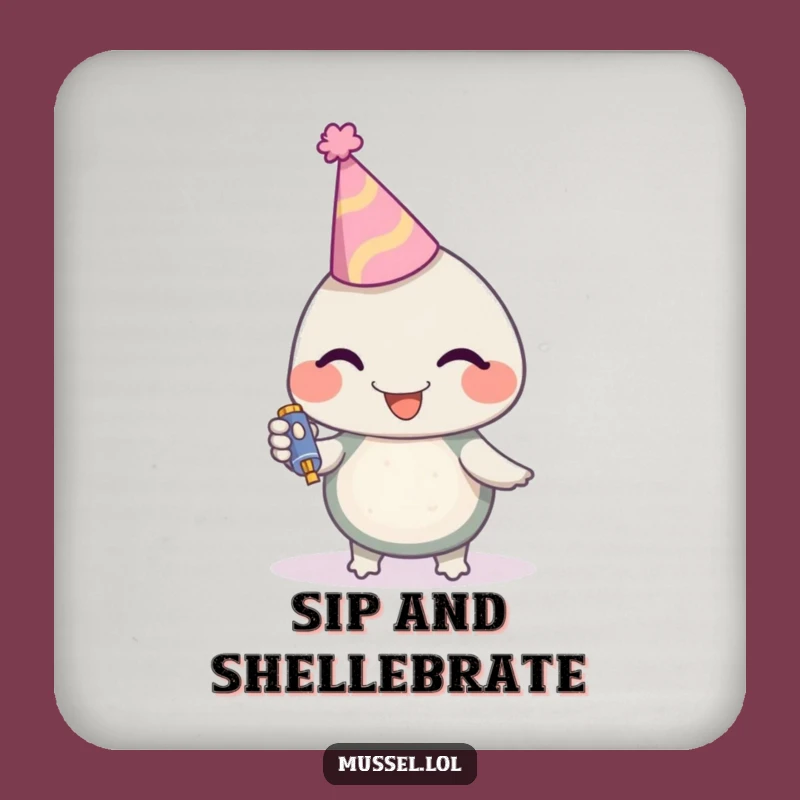 Funny Mussel Party Coaster: Hilarious Character Protection for Surfaces!