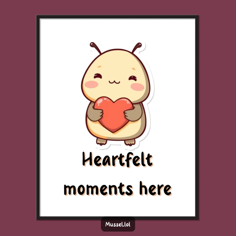 Funny Shy Mussel Heart Poster - Decorate with Blushing Love!