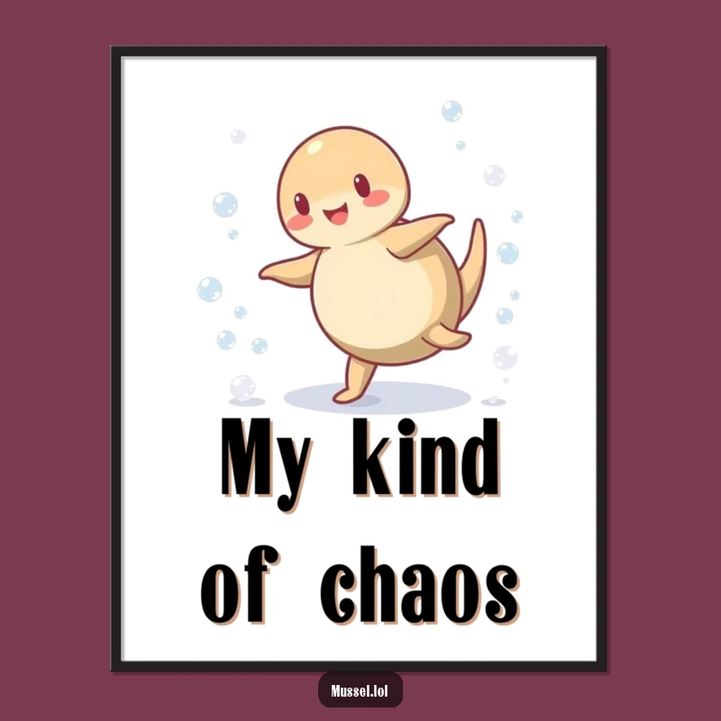 Funny Mussel Cartwheel Poster: Vibrant Aquatic Art for a Hilarious Gift