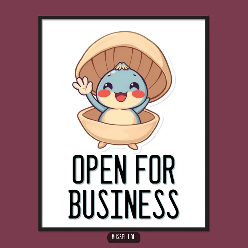 Funny Smiling Mussel Poster: Bring Coastal Cheer to Your Walls!