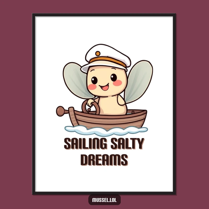 Funny Sailor Mussel Poster: Adorable Nautical Art for Whimsical Walls
