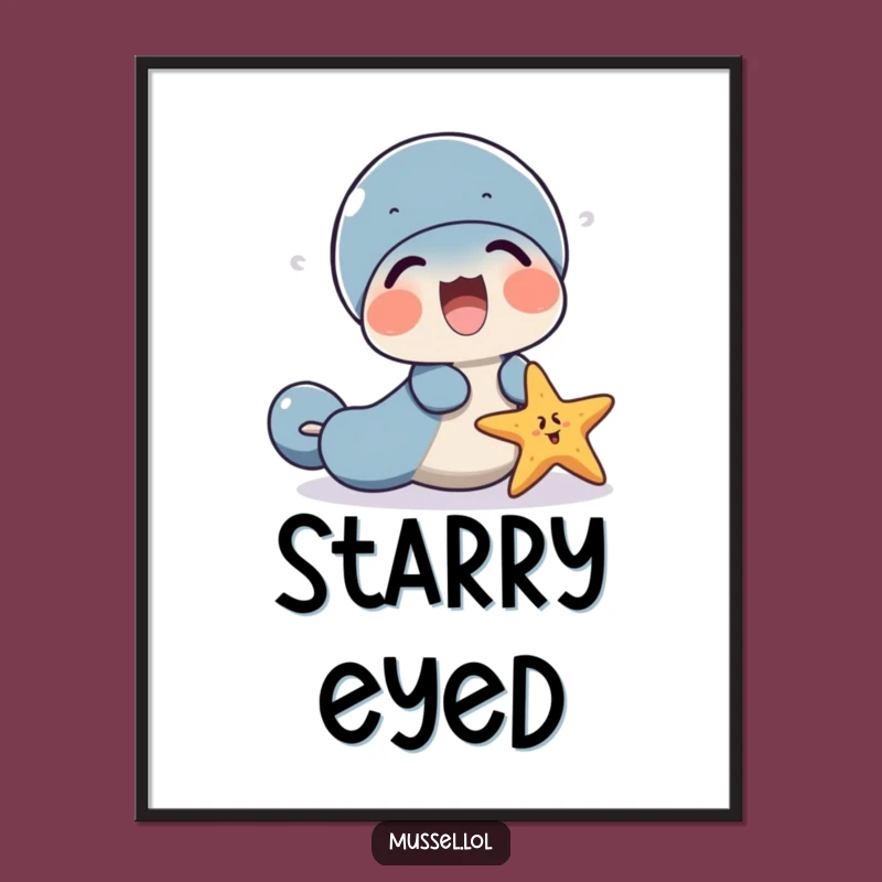 Funny Mussel Starfish Laugh Poster: Bring Joyful Friendship to Your Walls