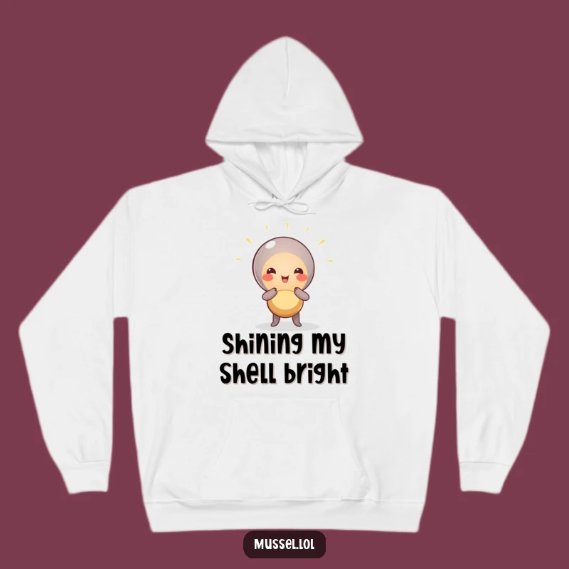 Funny Mussel Spotlight Hoodie: Dramatic Pose, Cozy Humorous Gift