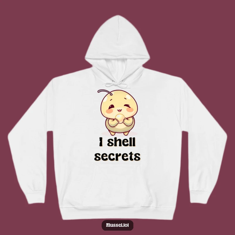 Funny Winking Mussel Pearl Hoodie - Cozy and Comical Funny Gift for Cold Days