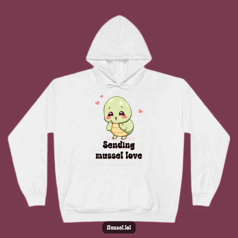 Funny Mussel Love Hoodie: Blowing Kiss, Cozy Humorous Gift