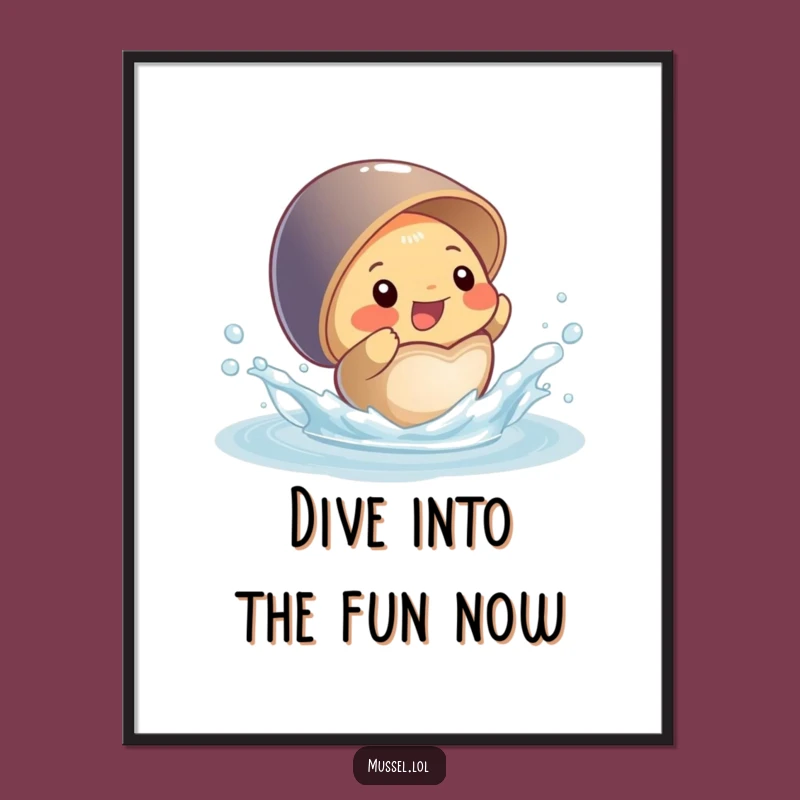 Funny Free Printable Mussel Wall Art - Playful Splash Decor Downloadable