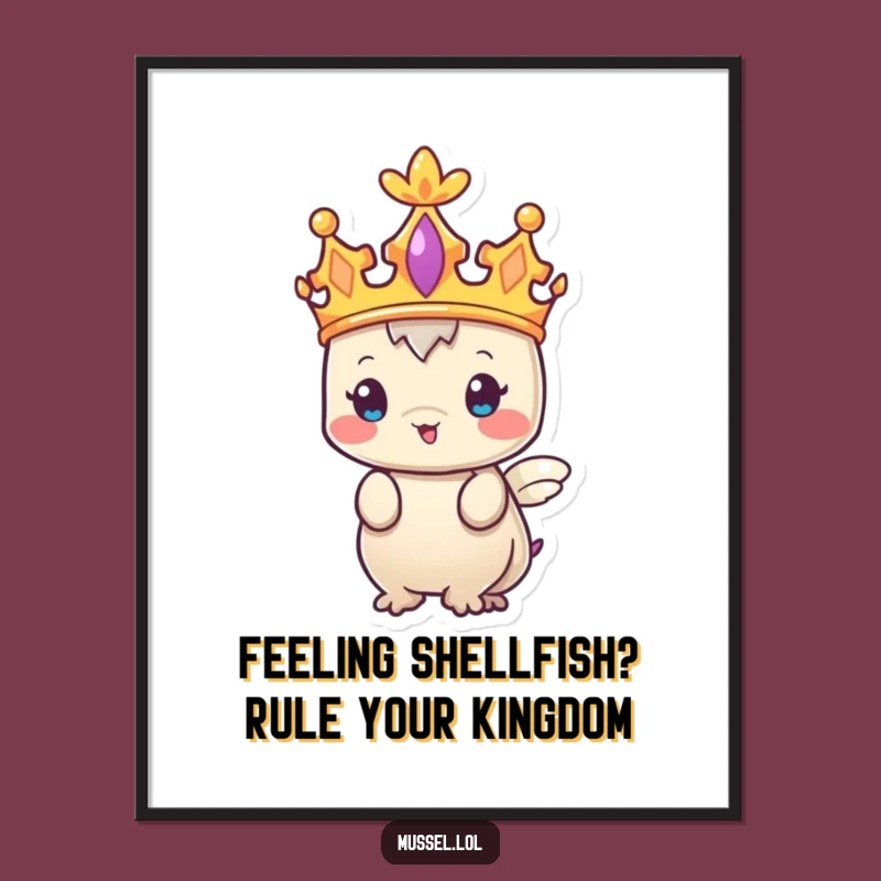Funny Mussel King Wall Art Free Printable Download - Regal Shell Decor