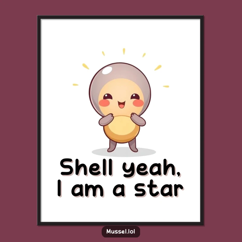 Free Printable Wall Art: Mussel Star Power, Dramatic Downloadable Decor