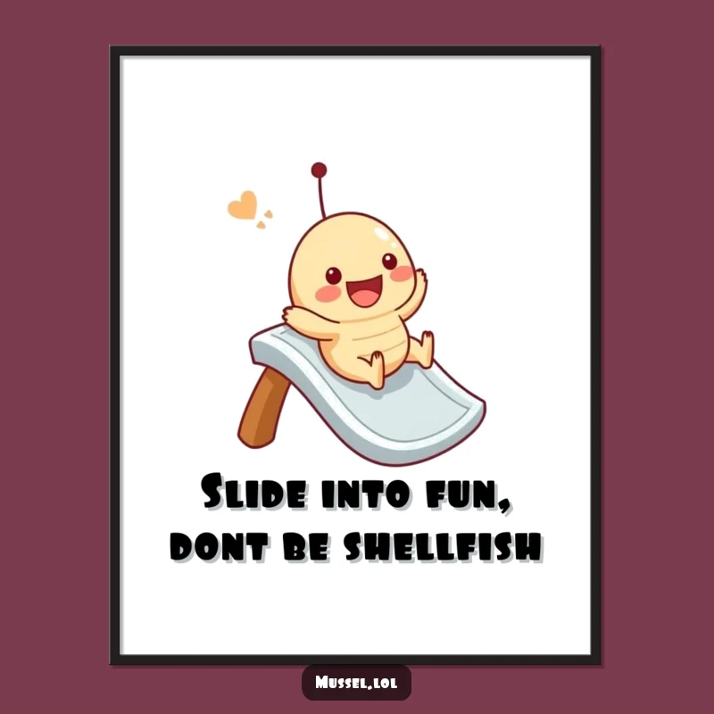 Funny Free Printable Wall Art: Mussel Slider Art for Instant Home Decor Download