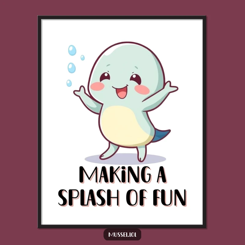 Funny Free Printable Wall Art: Wiggling Mussel Whimsical Downloadable Decor