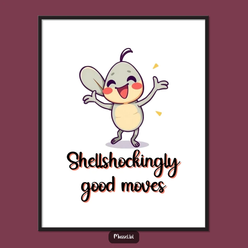 Free Printable Wall Art: Dancing Mussel Vibes, Energetic Downloadable Decor