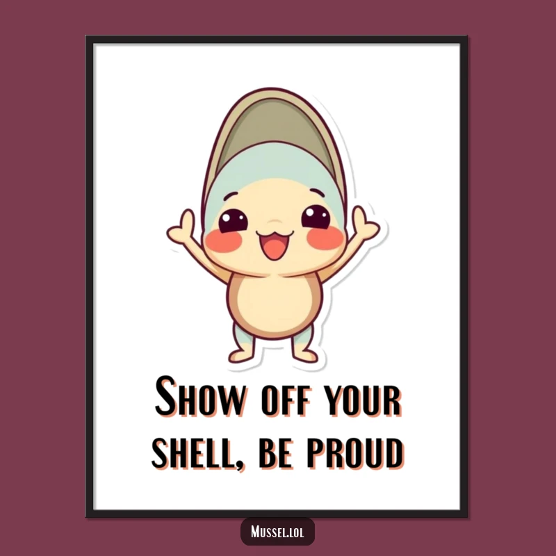 Funny Free Printable Wall Art: Proud Mussel Pose, Downloadable Decor with Personality