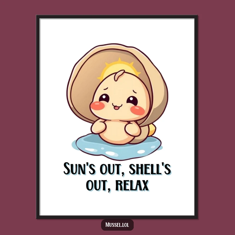 Funny Free Printable Mussel Wall Art - Sunny Relaxation Decor Downloadable
