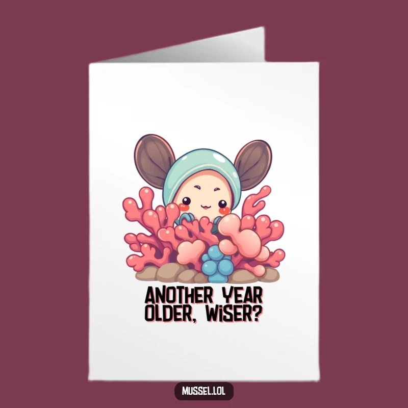 Free Printable Birthday Card: Curious Mussel, Funny Downloadable Gift for Explorers