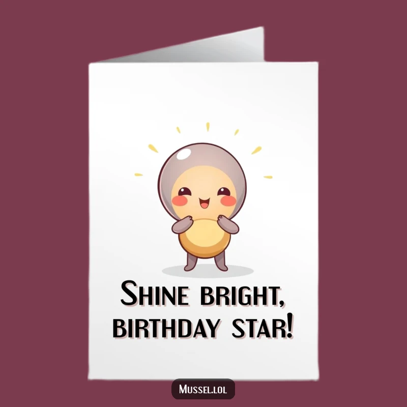 Free Printable Birthday Card: Mussel Star Pose, Dramatic Downloadable Greeting