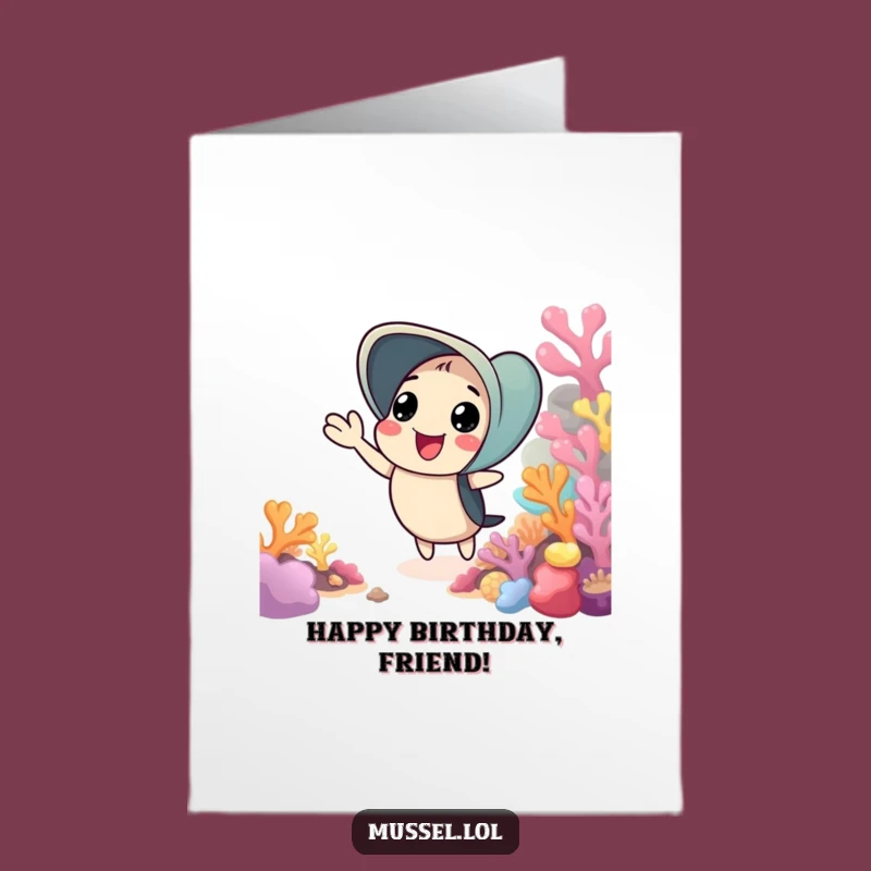 Free Printable Birthday Card: Cheerful Mussel Reef Greeting, Fun Downloadable Gift