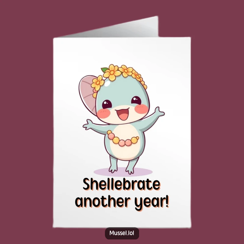 Free Printable Mussel Lei Dancer Birthday Card - Funny Downloadable Gift!