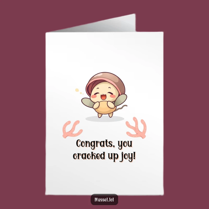 Free Printable Giggling Mussel Congrats Card - Joyful Ocean Celebration