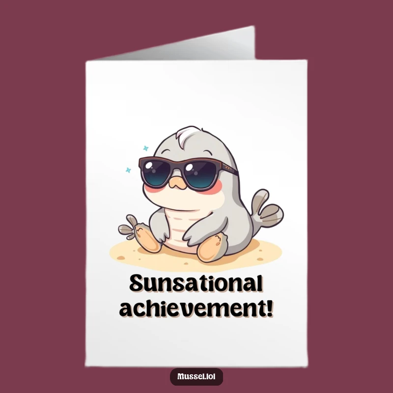 Free Printable Congrats Card: Beach Mussel, Relaxed Success Downloadable