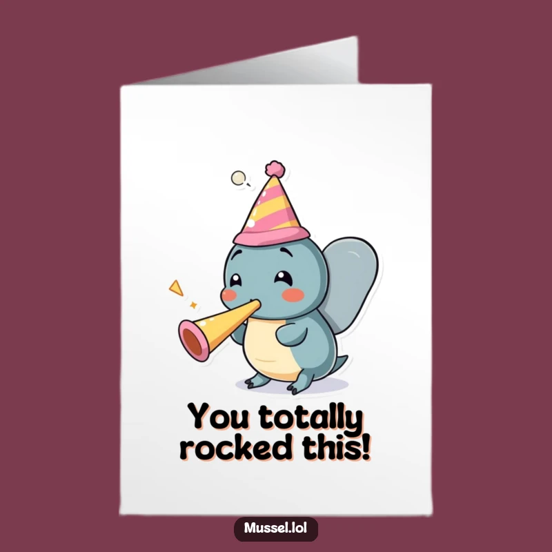 Free Printable Congrats Card: Mussel Party Horn for Festive Downloadable Gift