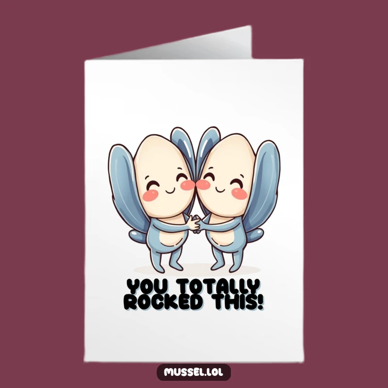 Free Printable Congrats Card: Sweet Mussels Holding Hands Funny Downloadable