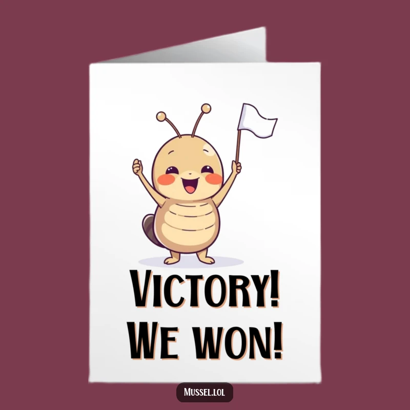 Flag Waving Free Printable Congrats Card: Mussel Celebration Downloadable Gift