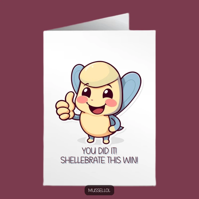 Free Printable Congrats Card: Funny Mussel Thumbs Up, Perfect Downloadable for Any Achievement