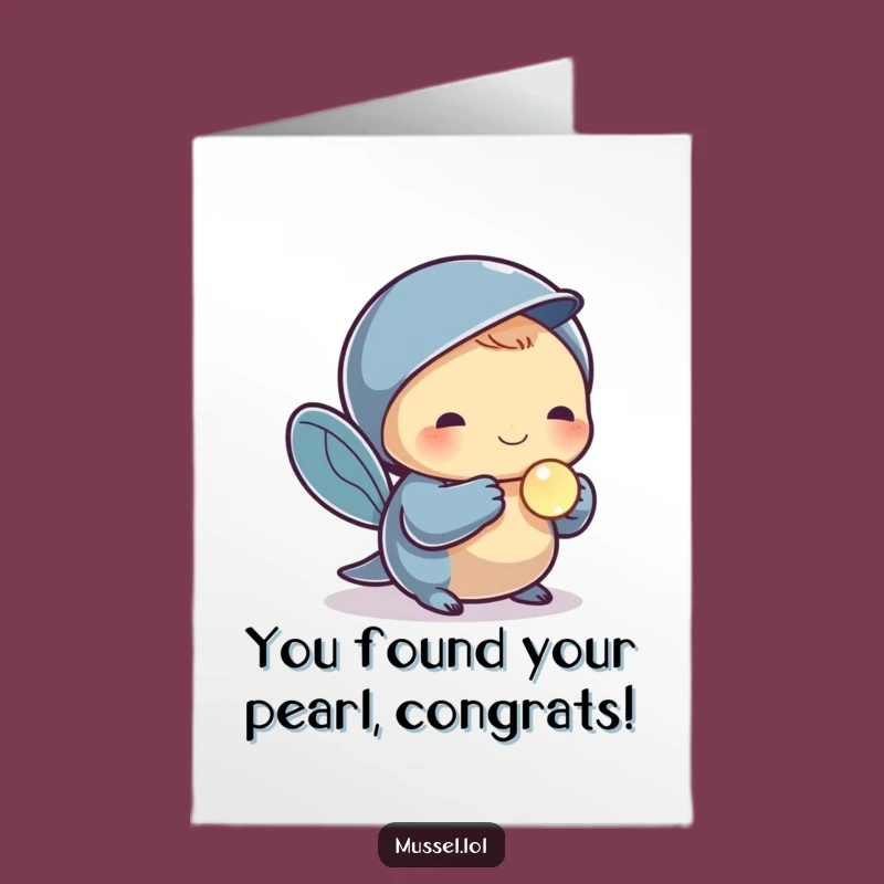 Free Printable Congrats Card: Pearl Mussel's prize! A valuable, funny downloadable gift for achievements.