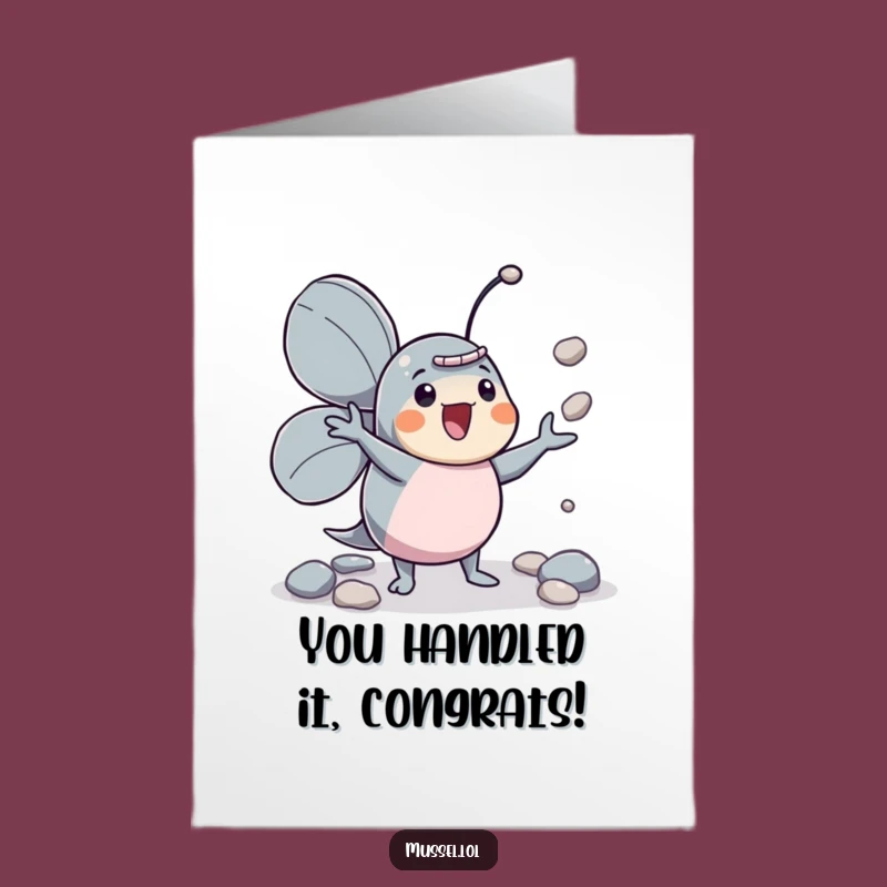 Free Printable Congrats Card: Juggling Mussel Pebbles, Skillful Success Downloadable Gift
