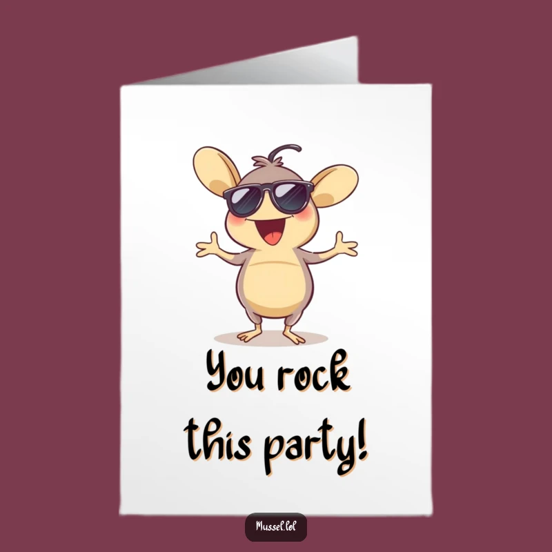 Free Printable Funny Mussel Congrats Card: Dancing Jig Downloadable Celebration Gift