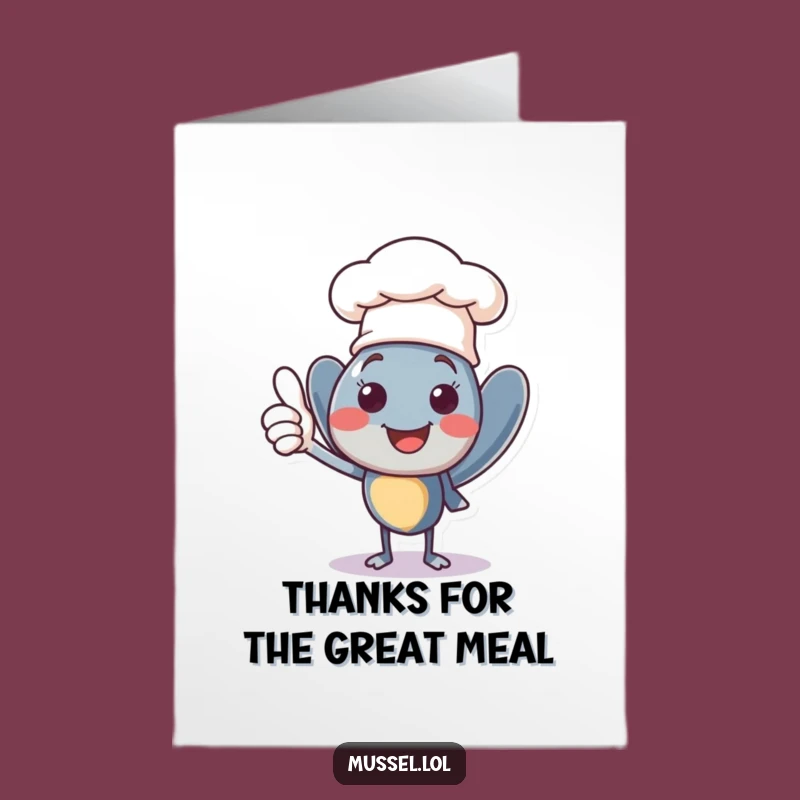 Chef Hat Free Printable Thank You Card: Mussel Chef Thanks Downloadable Gift