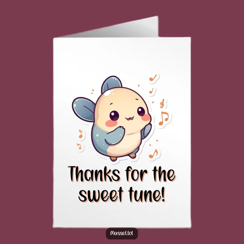 Free Printable Funny Thank You Card: Musical Mussel, Downloadable Gratitude!