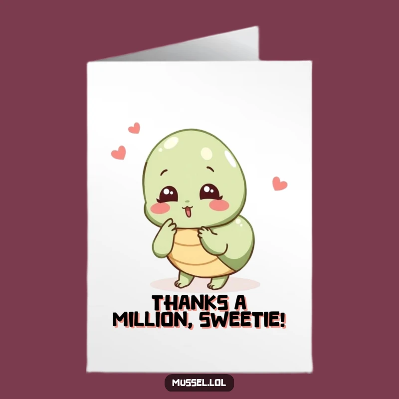 Free Printable Thank You Card: Mussel Kiss Thanks, Loving Downloadable