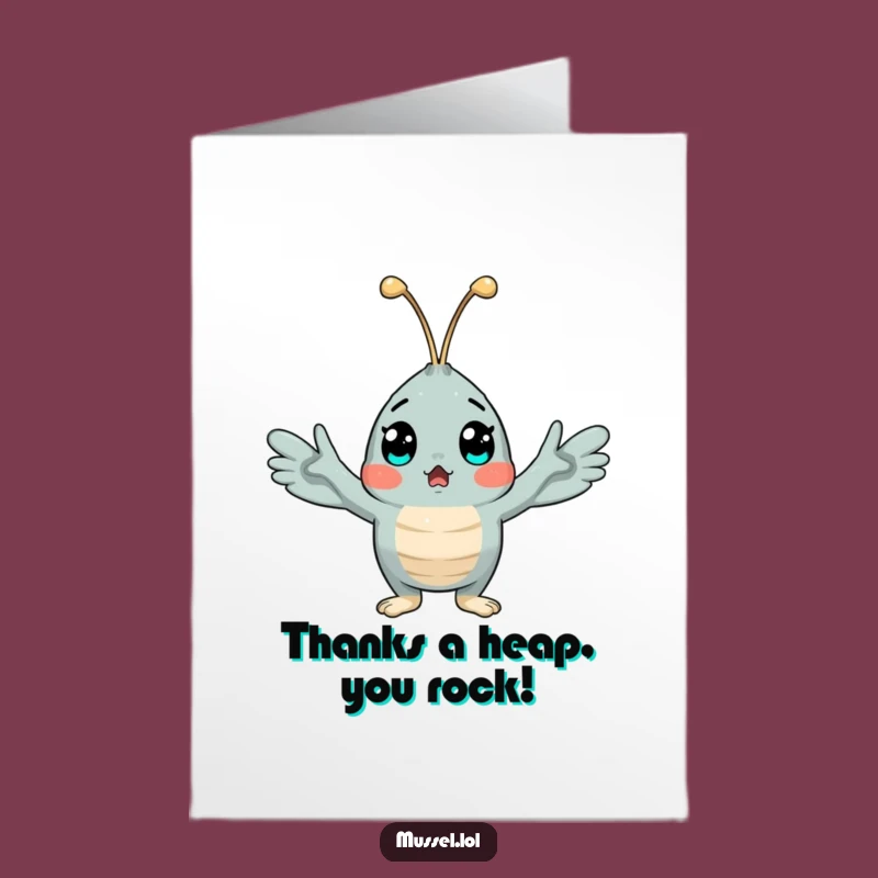 Free Printable Thank You Card: Surprised Mussel, Funny Downloadable Gift of Gratitude