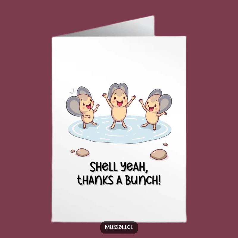Free Printable Thank You Card: Mussels Dancing Sync Downloadable Humorous Gift