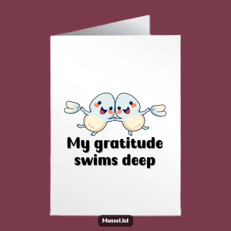 Thanks for Everything! Free Printable Mussel Swim Card - Downloadable Gratitude!