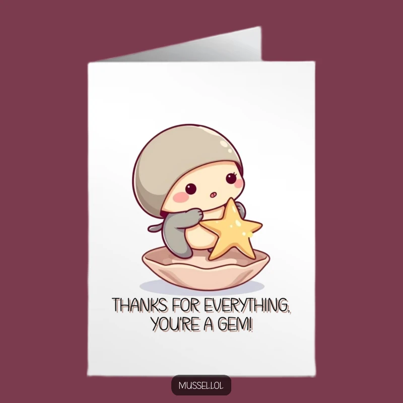 Free Printable Thank You Card: Mussel's Starfish Gratitude for Lovely Downloadable Thanks