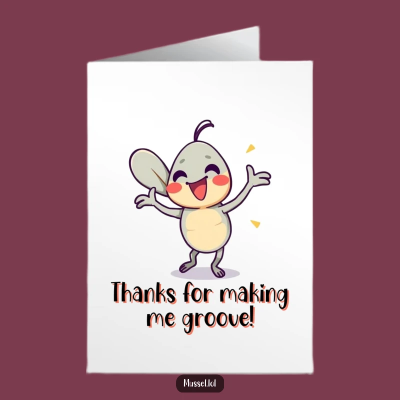 Free Printable Thank You Card: Dancing Mussel Gratitude, Energetic Downloadable