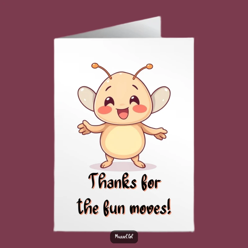 Free Printable Thank You Card: Mussel's Happy Wiggle - Funny Downloadable Gift