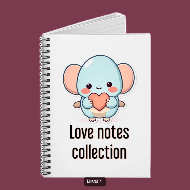 Funny Shy Mussel Heart Notebook - Jot Down Love Notes with a Gentle Smile