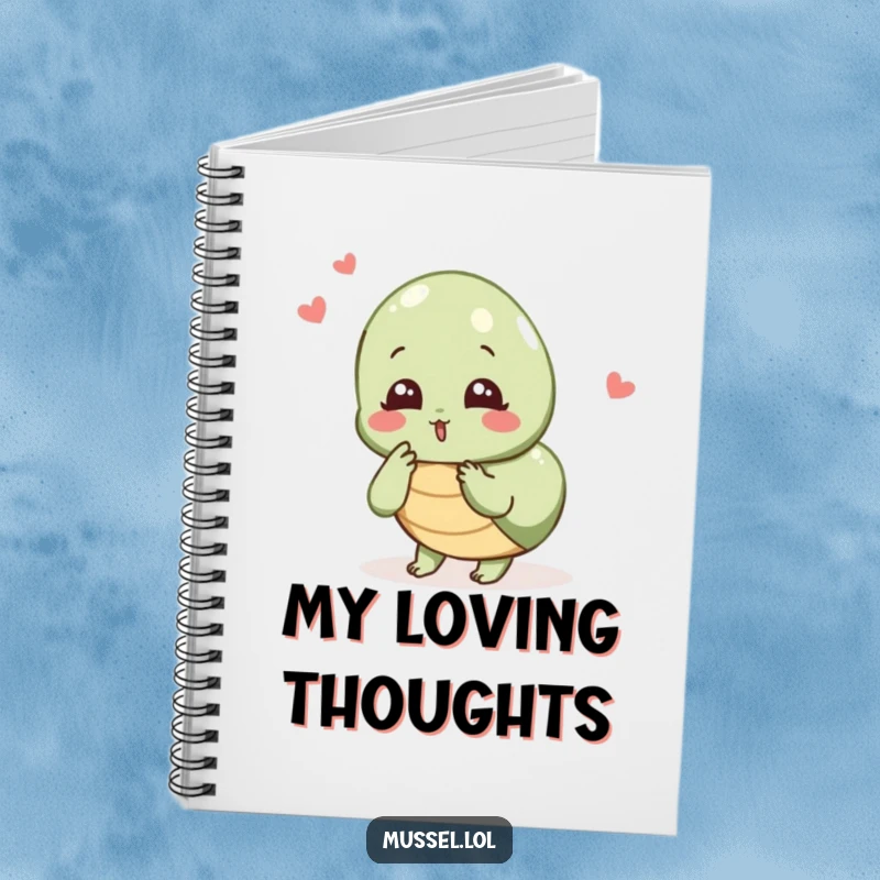 Funny Mussel Love Journal: A mussel character blowing a kiss, ideal for humorous journaling and expressing sweet sentiments.