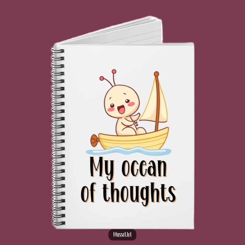 Funny Kawaii Mussel Giggling Sailboat Notebook: Jot Down Laughs & Ideas